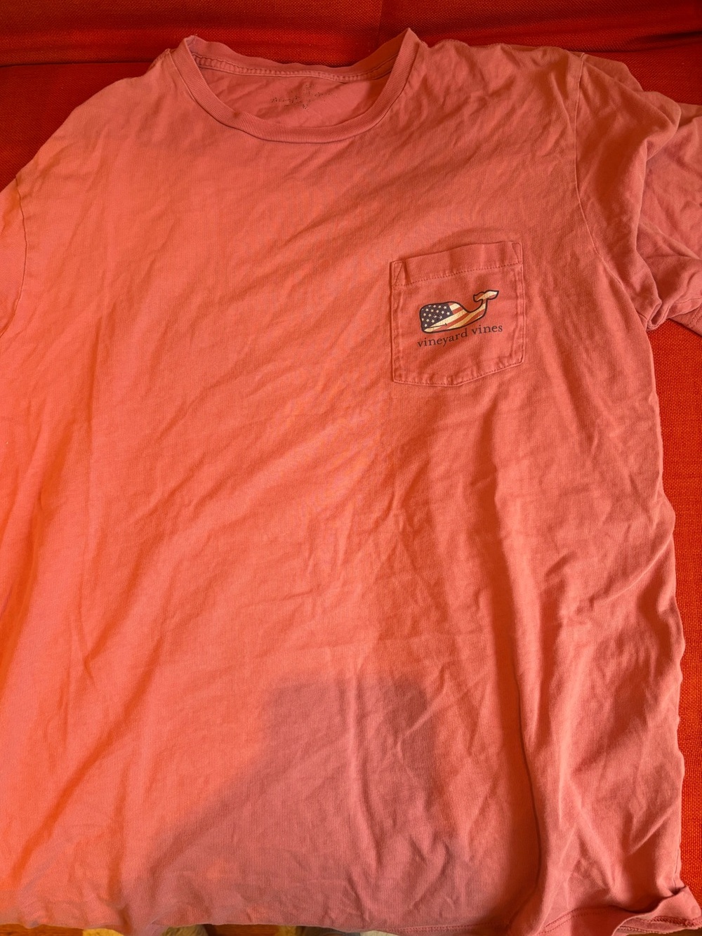 Vineyard Vines Coral Pocket Tee L